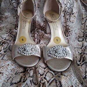 Badgley Mischka Gold Embellished Heels